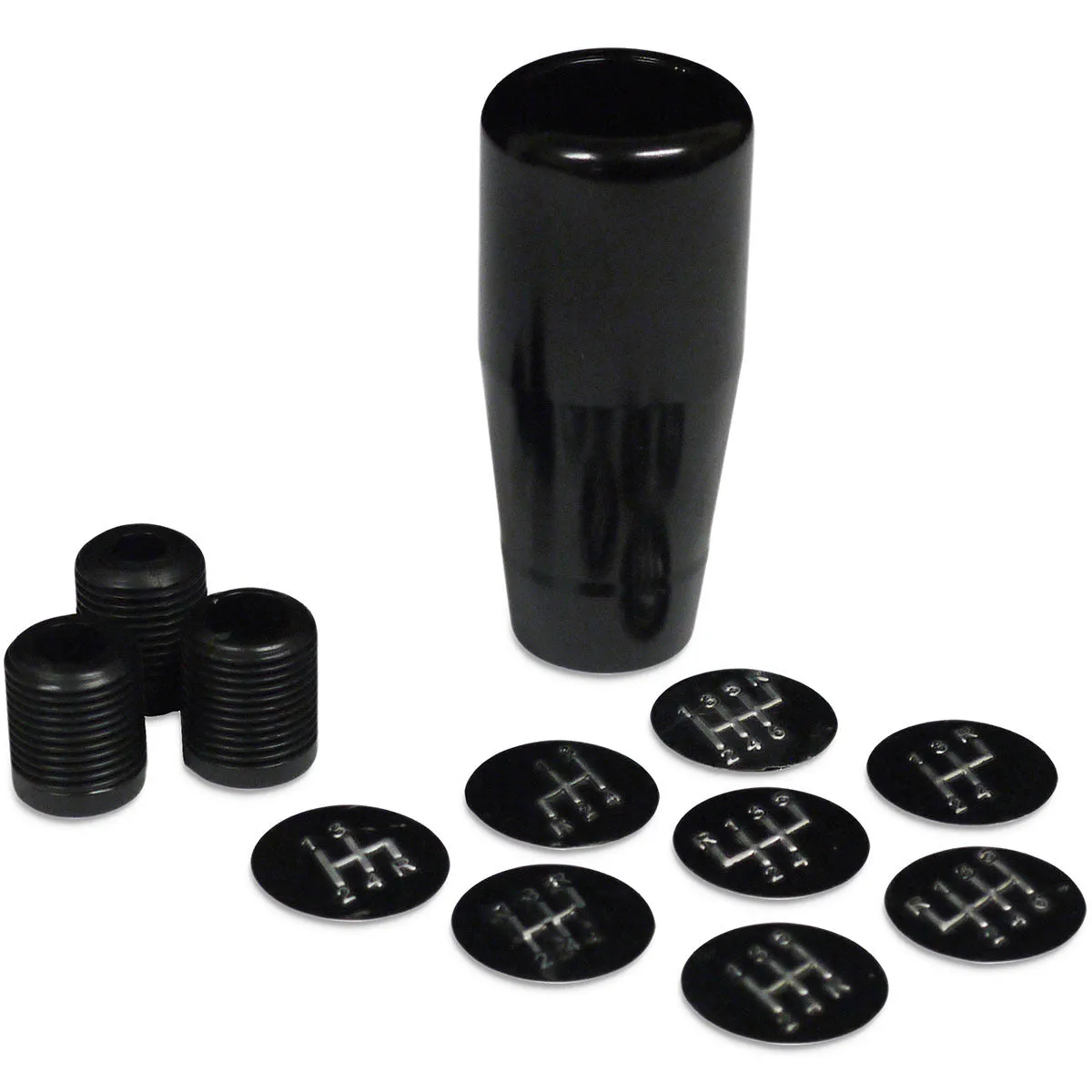 SAAS Black Billet Aluminium Gear Knob with 8 Shift Pattern Stickers - SGK3403B