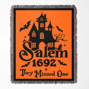 Salem 1692 They Missed One 50" x 60" Halloween Gift Woven Jacquard Blanket