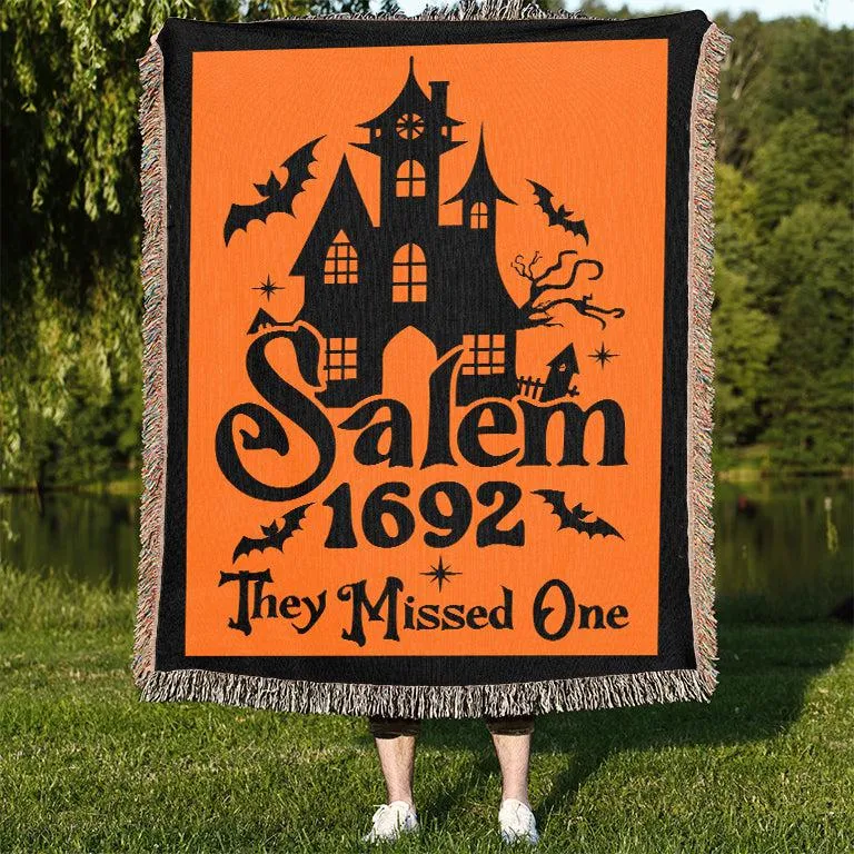 Salem 1692 They Missed One 50" x 60" Halloween Gift Woven Jacquard Blanket