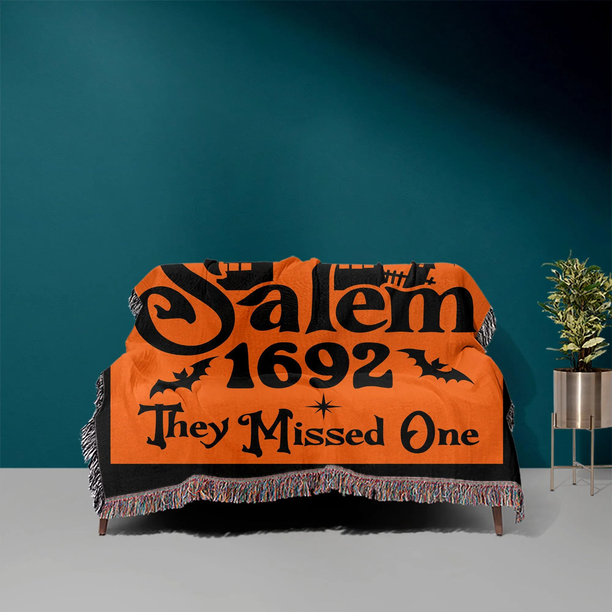 Salem 1692 They Missed One 50" x 60" Halloween Gift Woven Jacquard Blanket