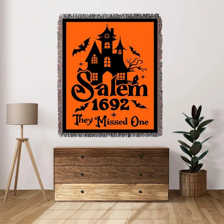 Salem 1692 They Missed One 50" x 60" Halloween Gift Woven Jacquard Blanket