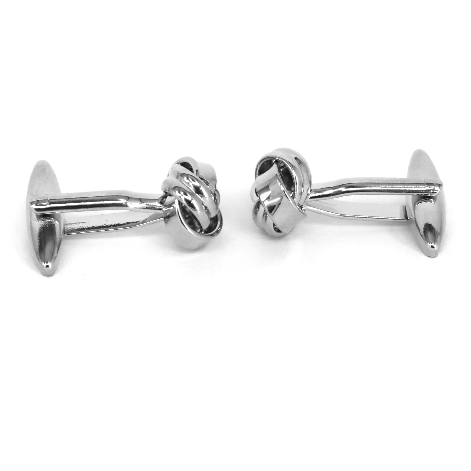 Silk Knot in Silver Cufflink - 2wires- Big