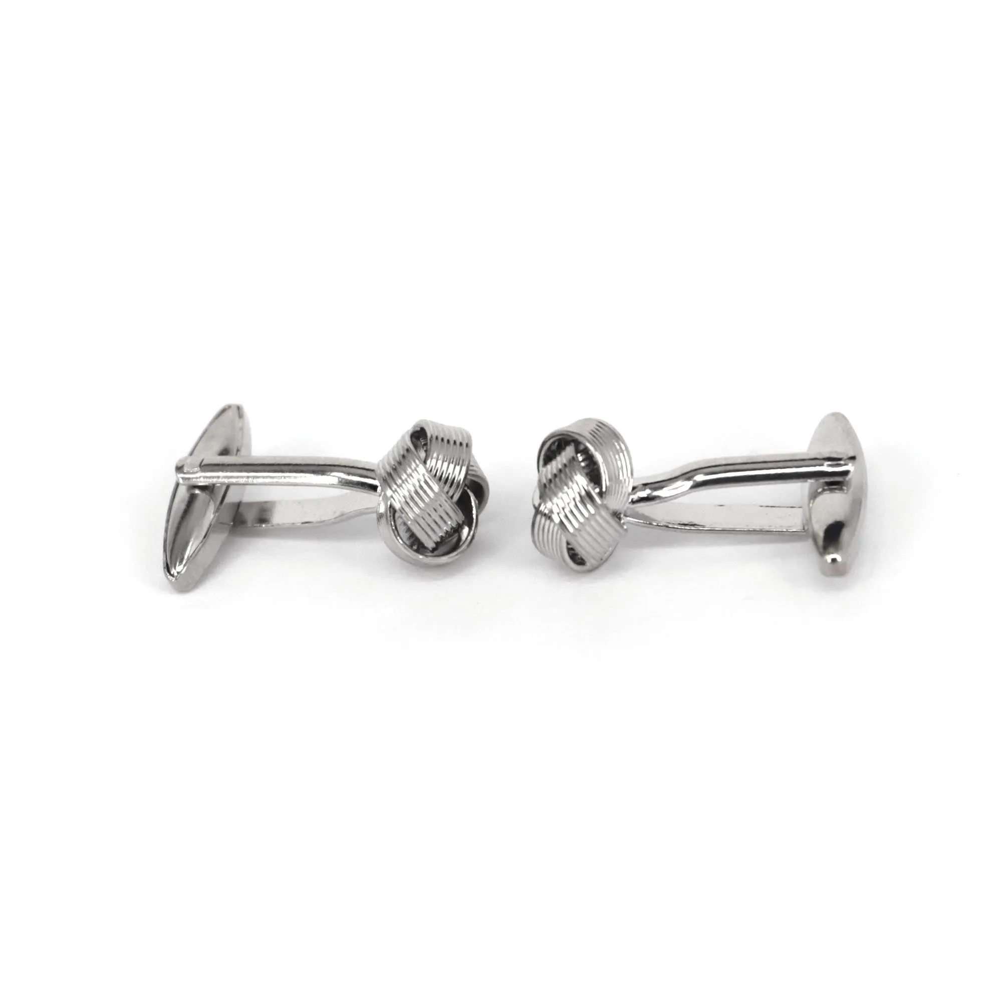 Silk Knot in Silver Cufflink - 6 wires