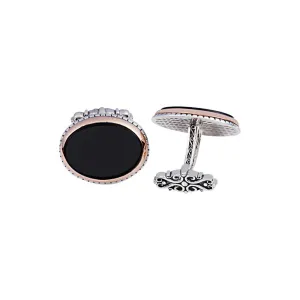 Silver Onyx Stone Oval Cufflink