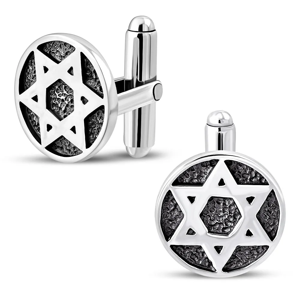 Silver Star of David Cufflinks