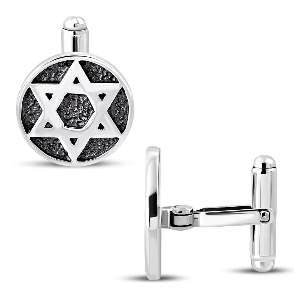 Silver Star of David Cufflinks