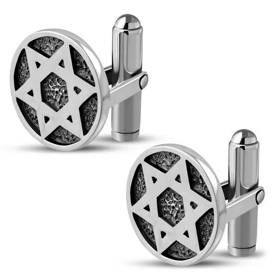 Silver Star of David Cufflinks