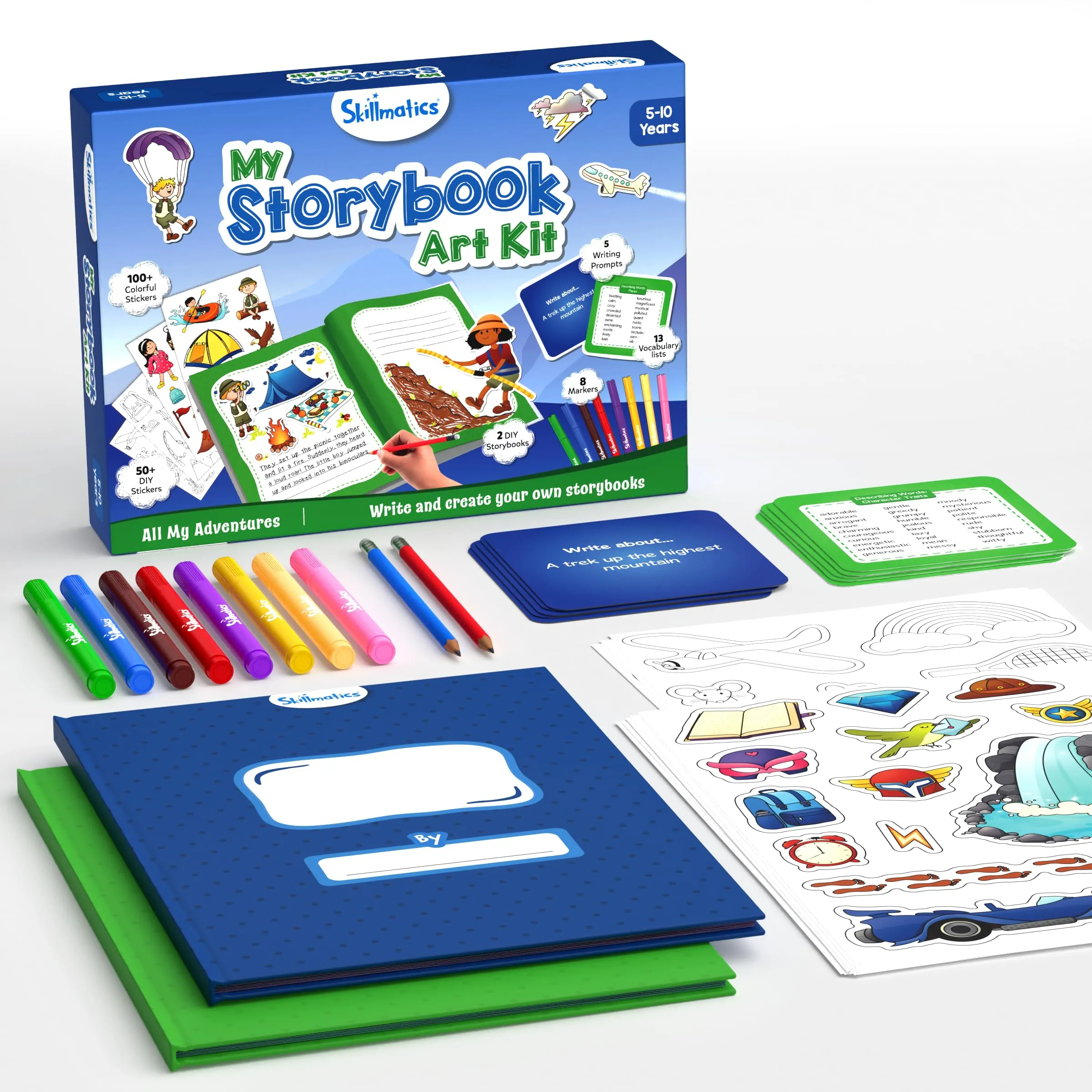 Skillmatics Storybook Adventure Art Kit - Write & Create Storybooks, Creative Activity, Diy Kit, 150  Stickers, Gifts For Kids Ages 5, 6, 7, 8, 9, 10 - Multicolor