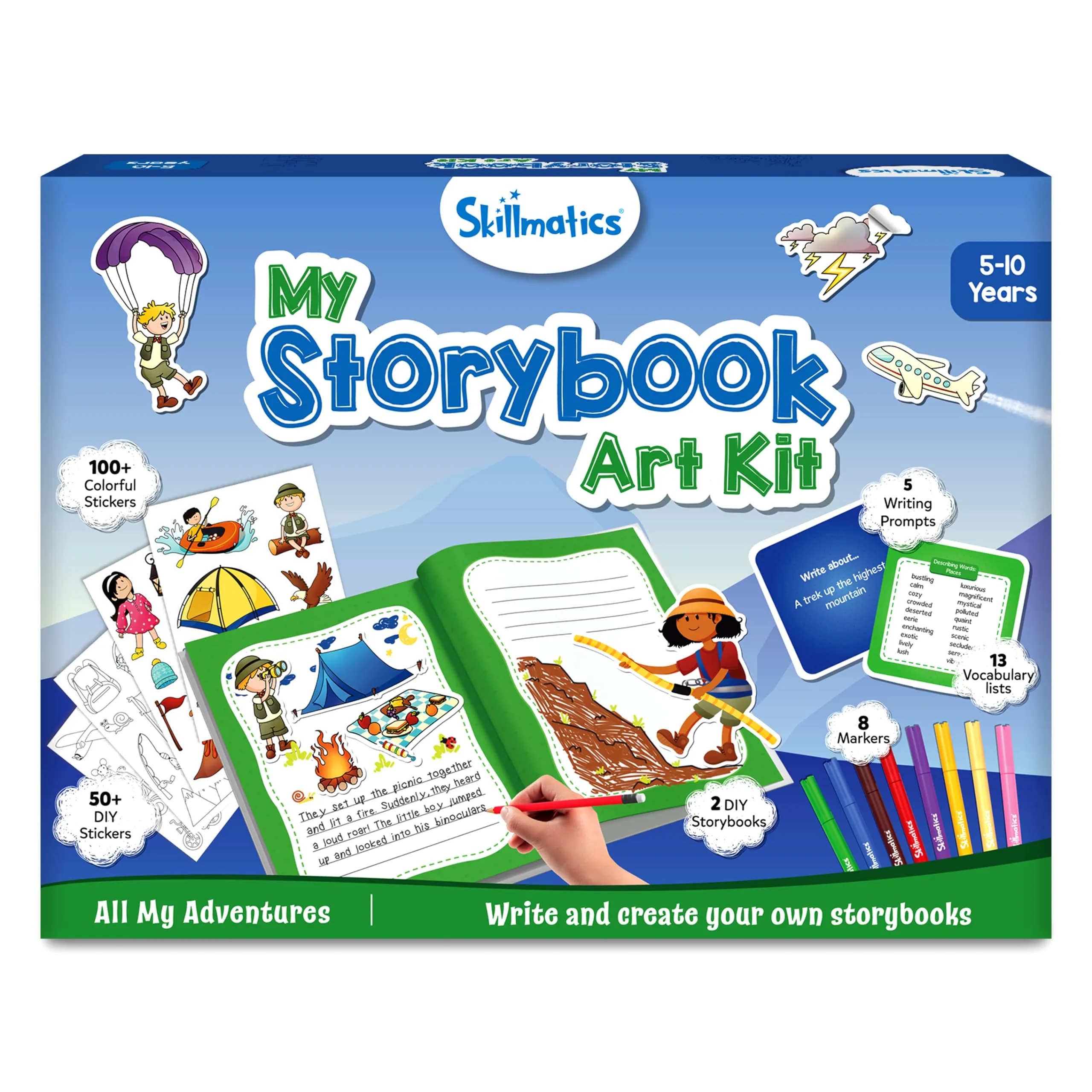 Skillmatics Storybook Adventure Art Kit - Write & Create Storybooks, Creative Activity, Diy Kit, 150  Stickers, Gifts For Kids Ages 5, 6, 7, 8, 9, 10 - Multicolor