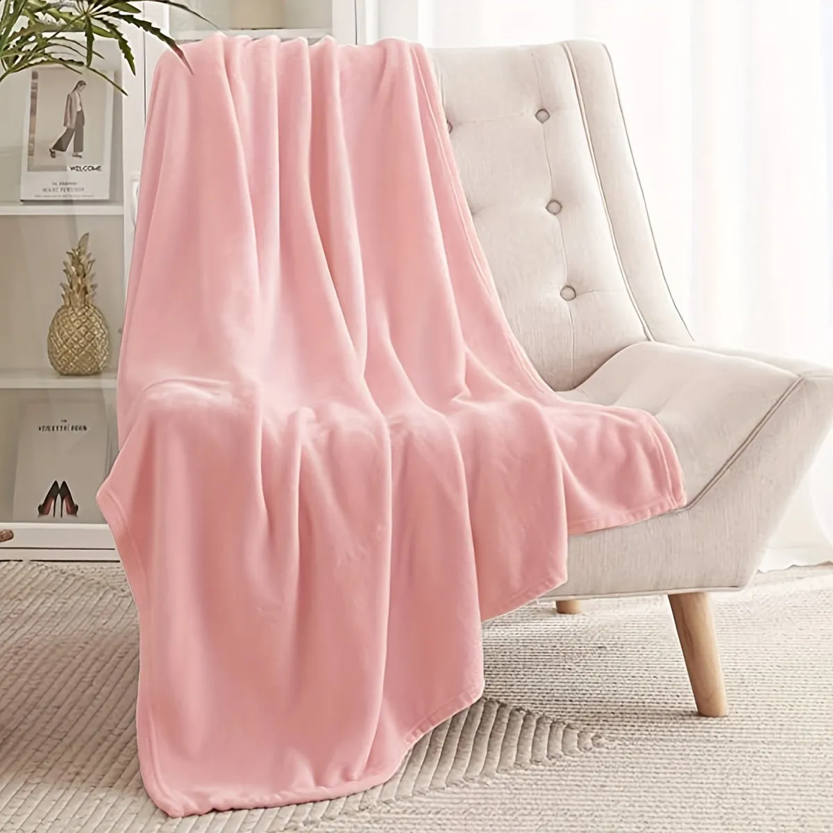 Soft Flannel Throw Blanket for Couch Bed Office Traveling