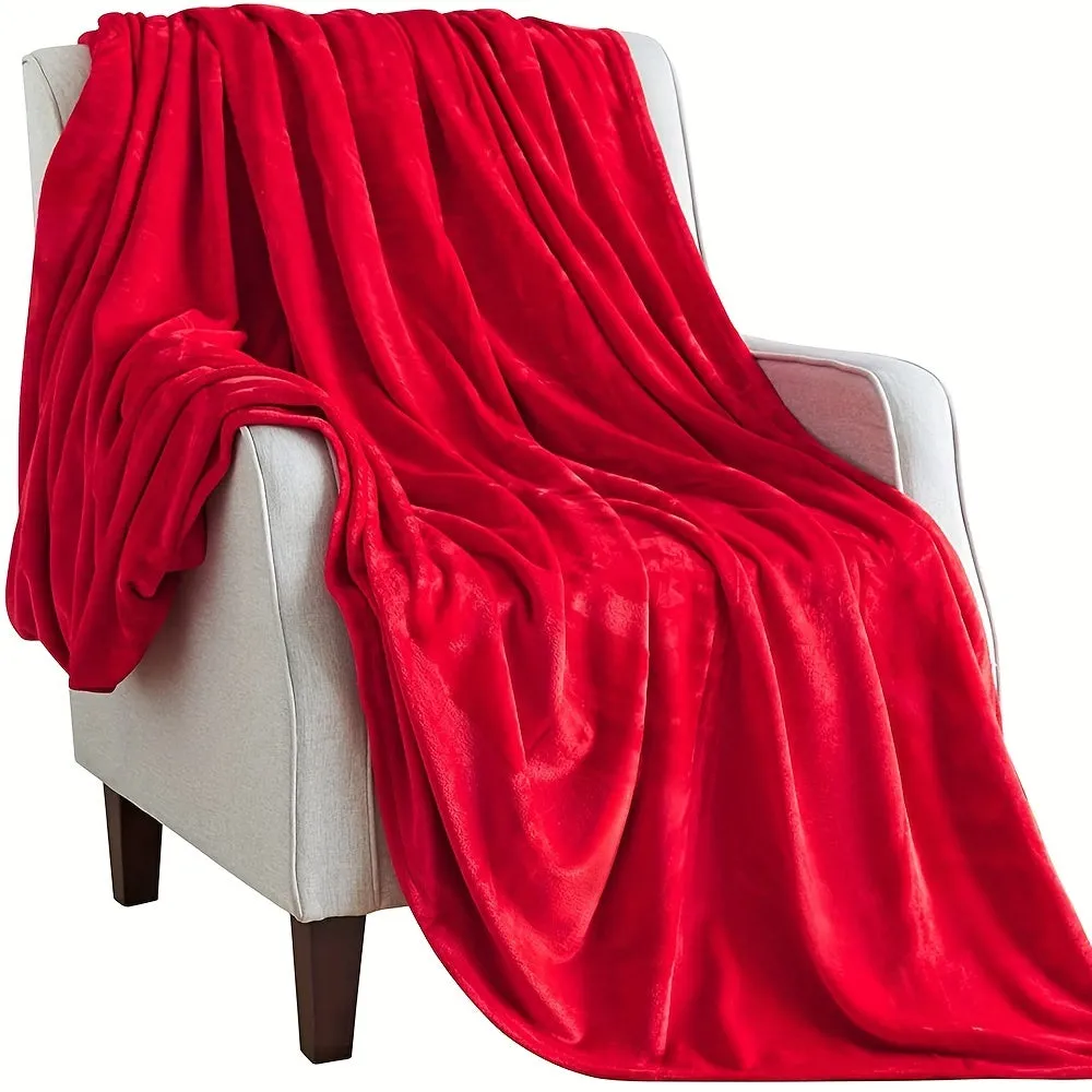 Soft Flannel Throw Blanket for Couch Bed Office Traveling