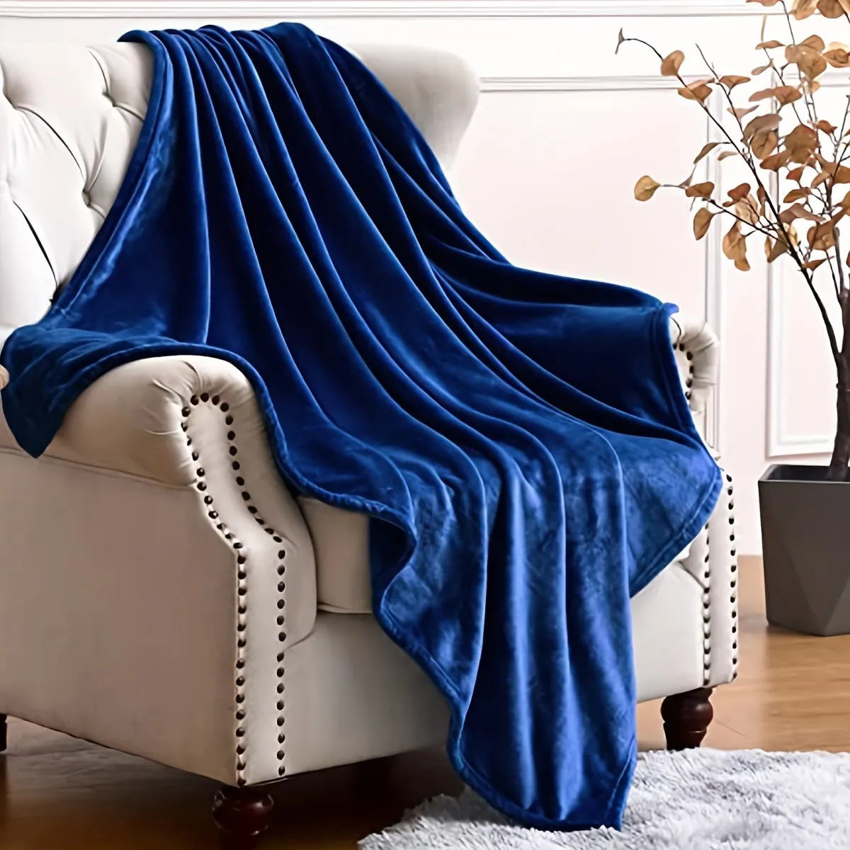 Soft Flannel Throw Blanket for Couch Bed Office Traveling