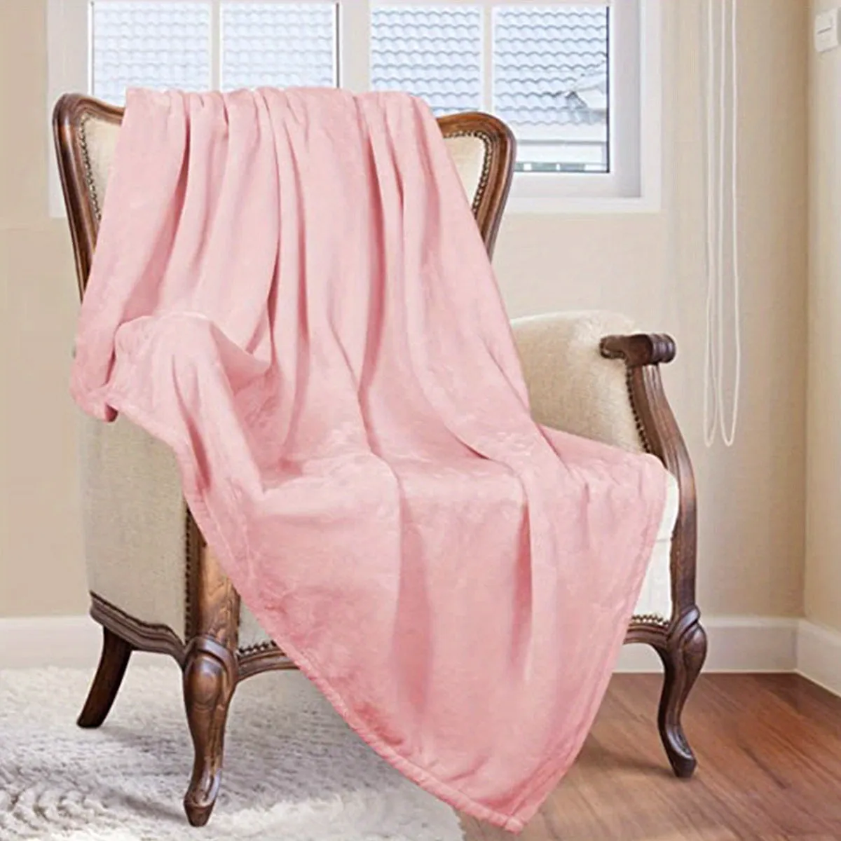 Soft Flannel Throw Blanket for Couch Bed Office Traveling