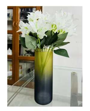 SPHINX Dual Toned Decorative Glass Cylinder Vase for Flowers Bamboo Money Plants Home Table Decor,Centerpiece, Vases for Home Decor, Hurricane Candle Holder Vase, Gift - (Height Approx. 9 Inches)