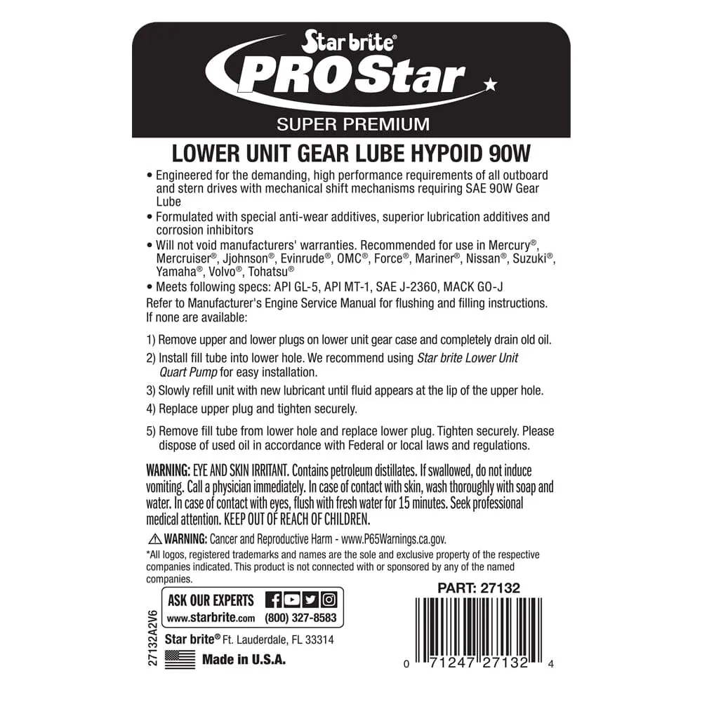 Star Brite PROStar Lower Unit Gear Lube Hypoid 90W