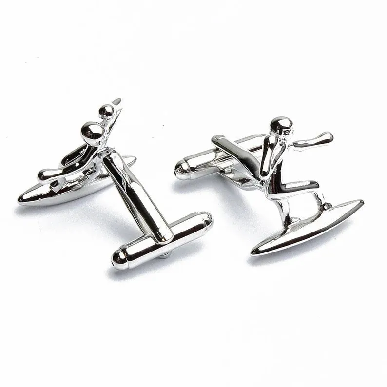 Surfing Silver Cufflinks