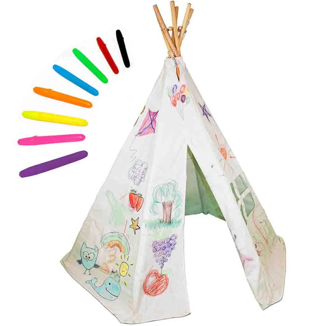 Teepee Play Tent - Wigwam - Colour-In with Wash-Out Pens