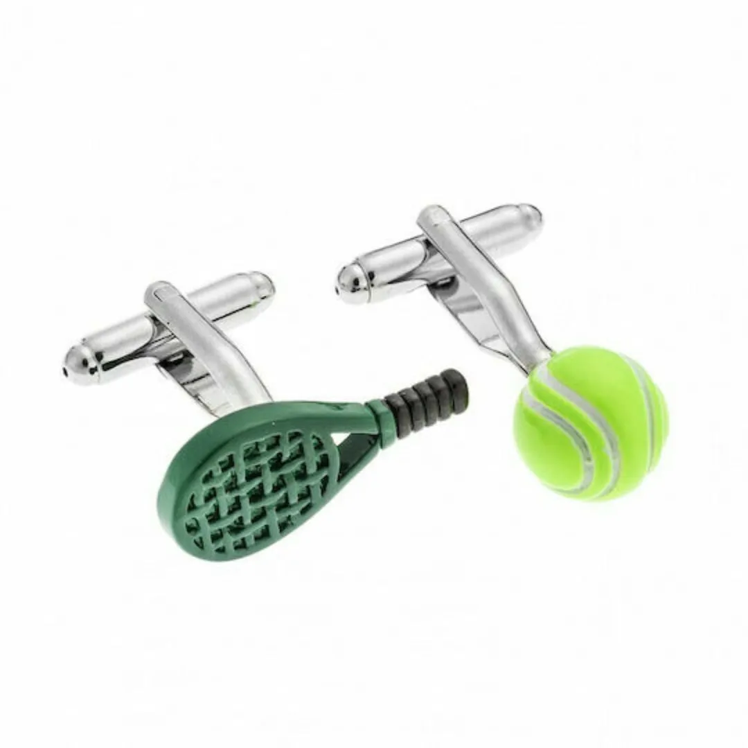 Tennis Ball and Racquet Cufflinks