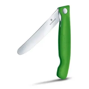 Victorinox Swiss Classic Foldable Paring Knife , 11 CM , Wavy Green Blister.