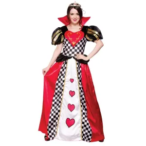 Womens Fairytale Queen Of Hearts Fancy Dress Halloween Costume