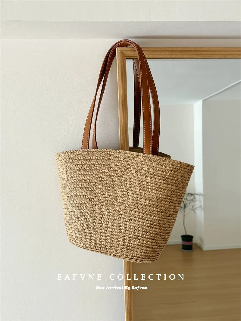 Women's French Beach Bag Fancy Straw Woven Bag