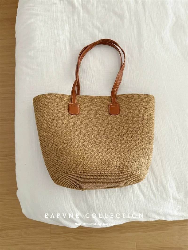 Women's French Beach Bag Fancy Straw Woven Bag