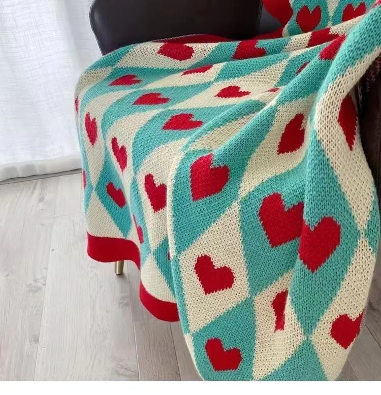 Wonderland Love Heart Knitted Blankets